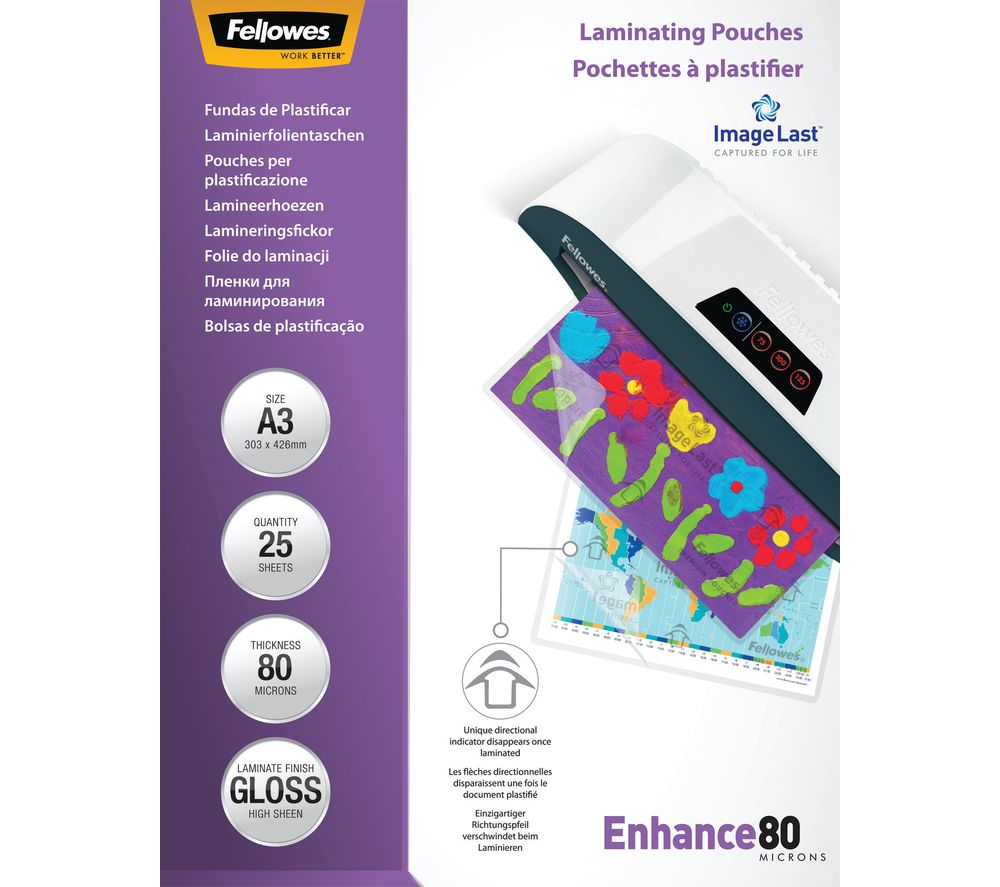 FELLOWES Enhance 80 Micron A3 Laminating Pouches Reviews