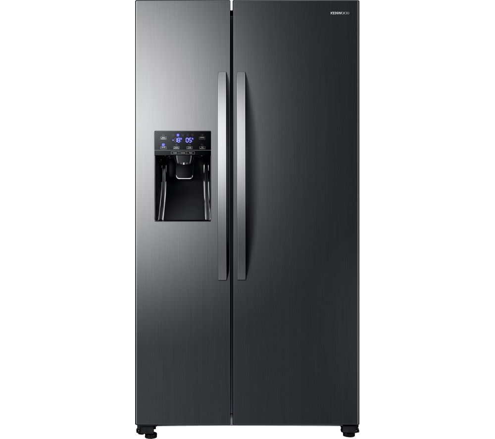 KENWOOD American-Style Fridge Freezer Black Steel KSBSDIT18