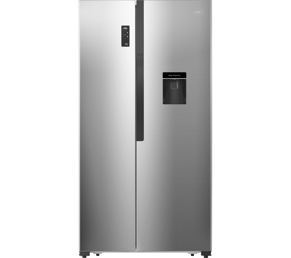 LOGIK American-Style Fridge Freezer Inox Silver LSBSDX18