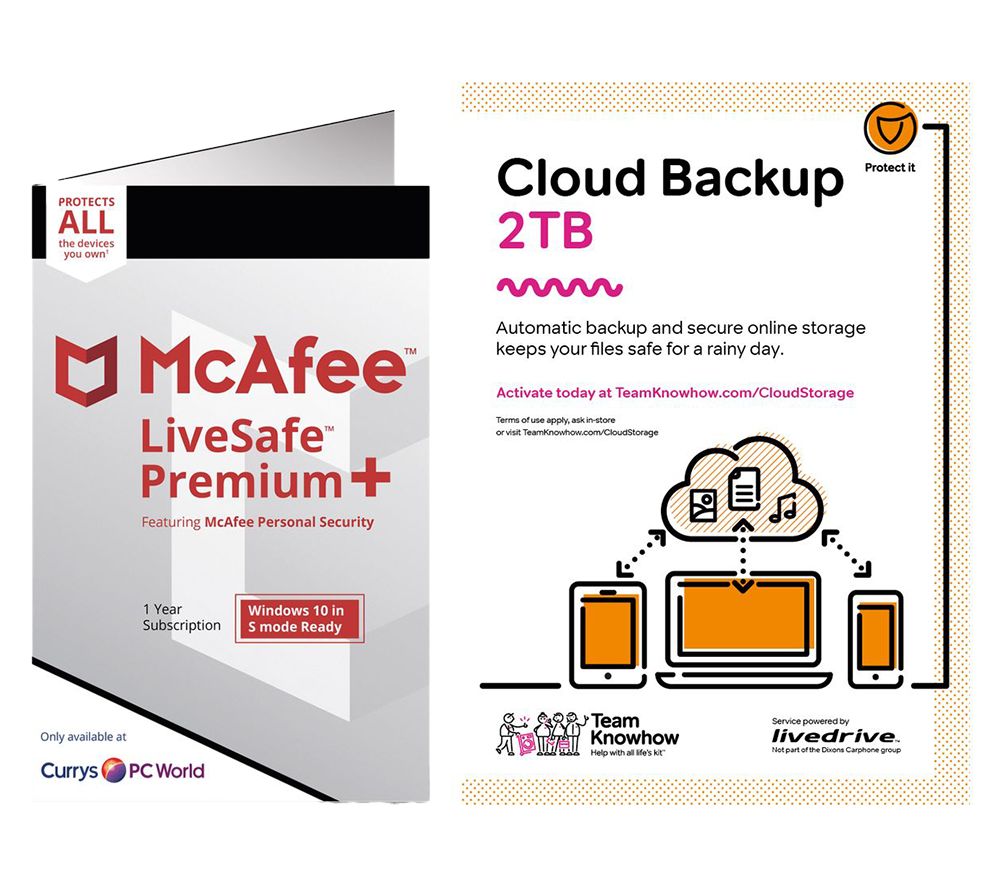 MCAFEE LiveSafe Premium 2020 & Knowhow 2 TB Cloud Backup Bundle Reviews