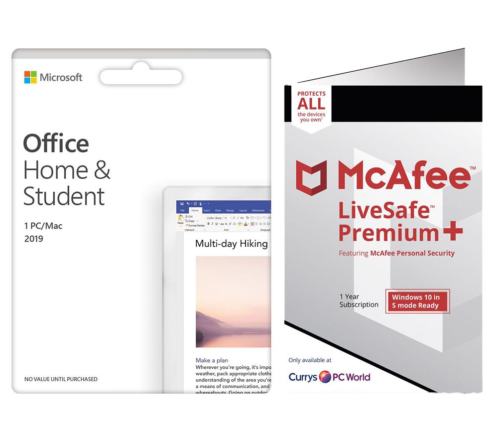 MCAFEE LiveSafe Premium 2020 & Microsoft Office Home & Student 2019 Bundle Reviews