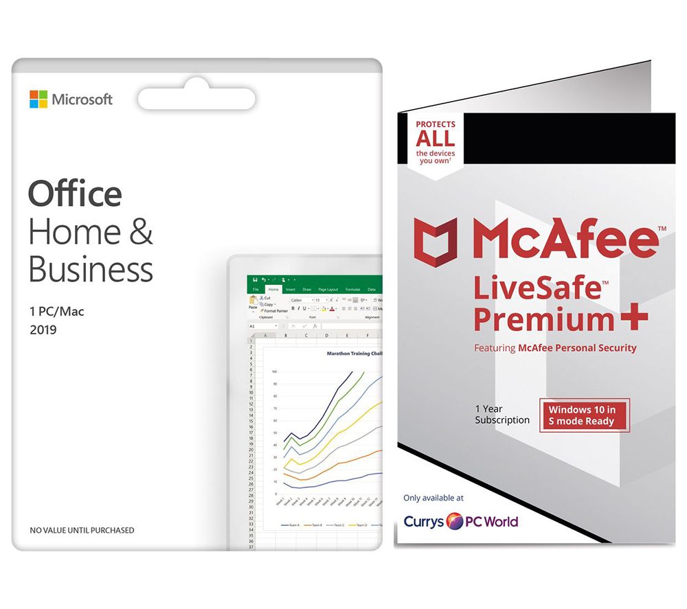 MICROSOFT Office Home & Business 2019 & McAfee LiveSafe Premium 2020 Bundle Reviews