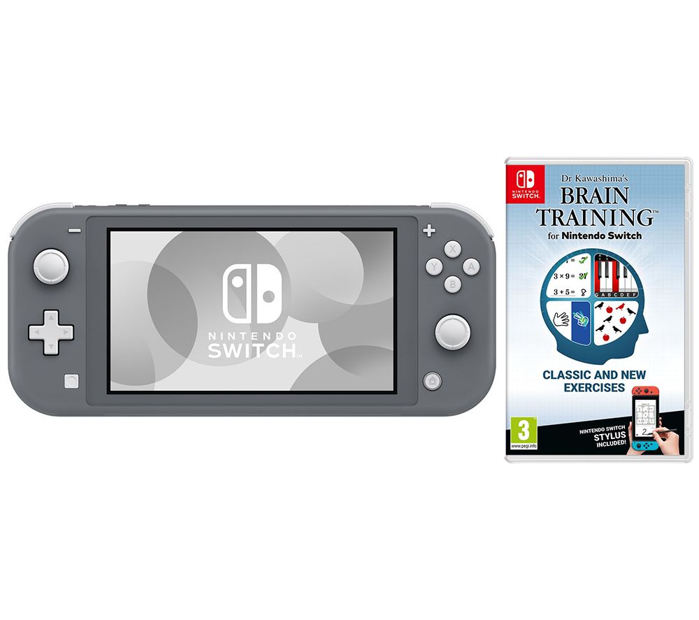 NINTENDO Switch Lite Grey & Dr Kawashima's Brain Training Bundle