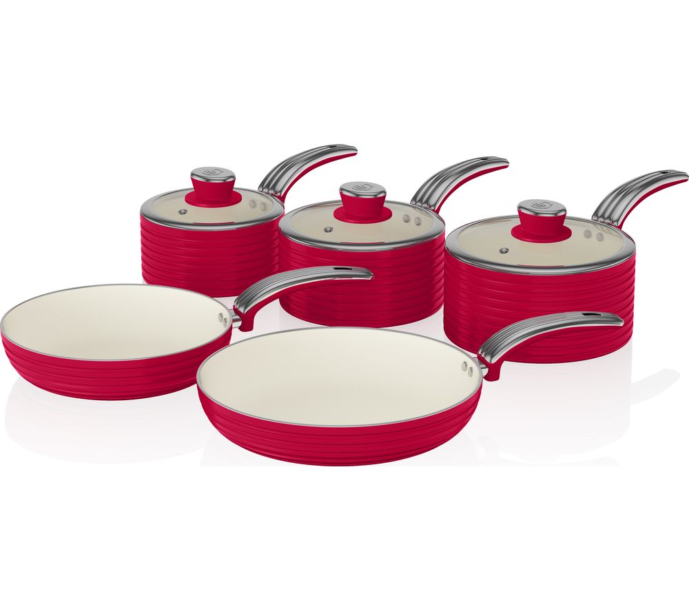 SWAN SWPS5020RN 5-piece Non-stick Saucepan Set Reviews